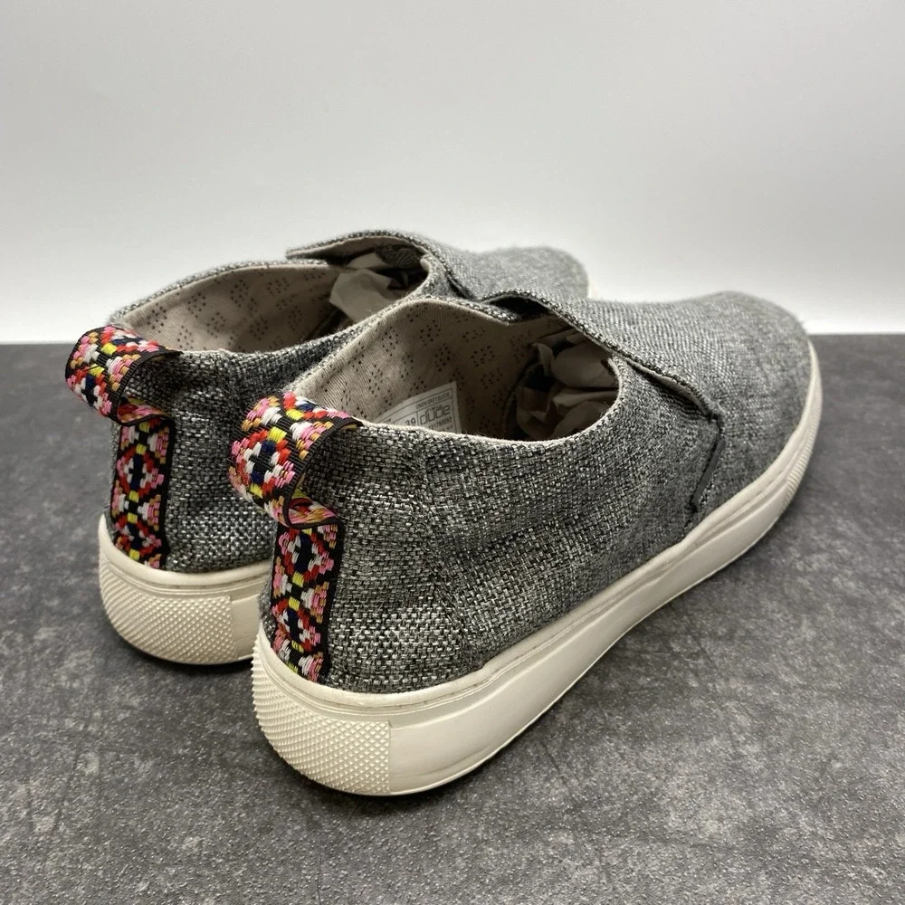 Hey Dude PEYTON Slip On Flats Women's US 8 Linen‎ Grey Black Style Comfort Shoes
